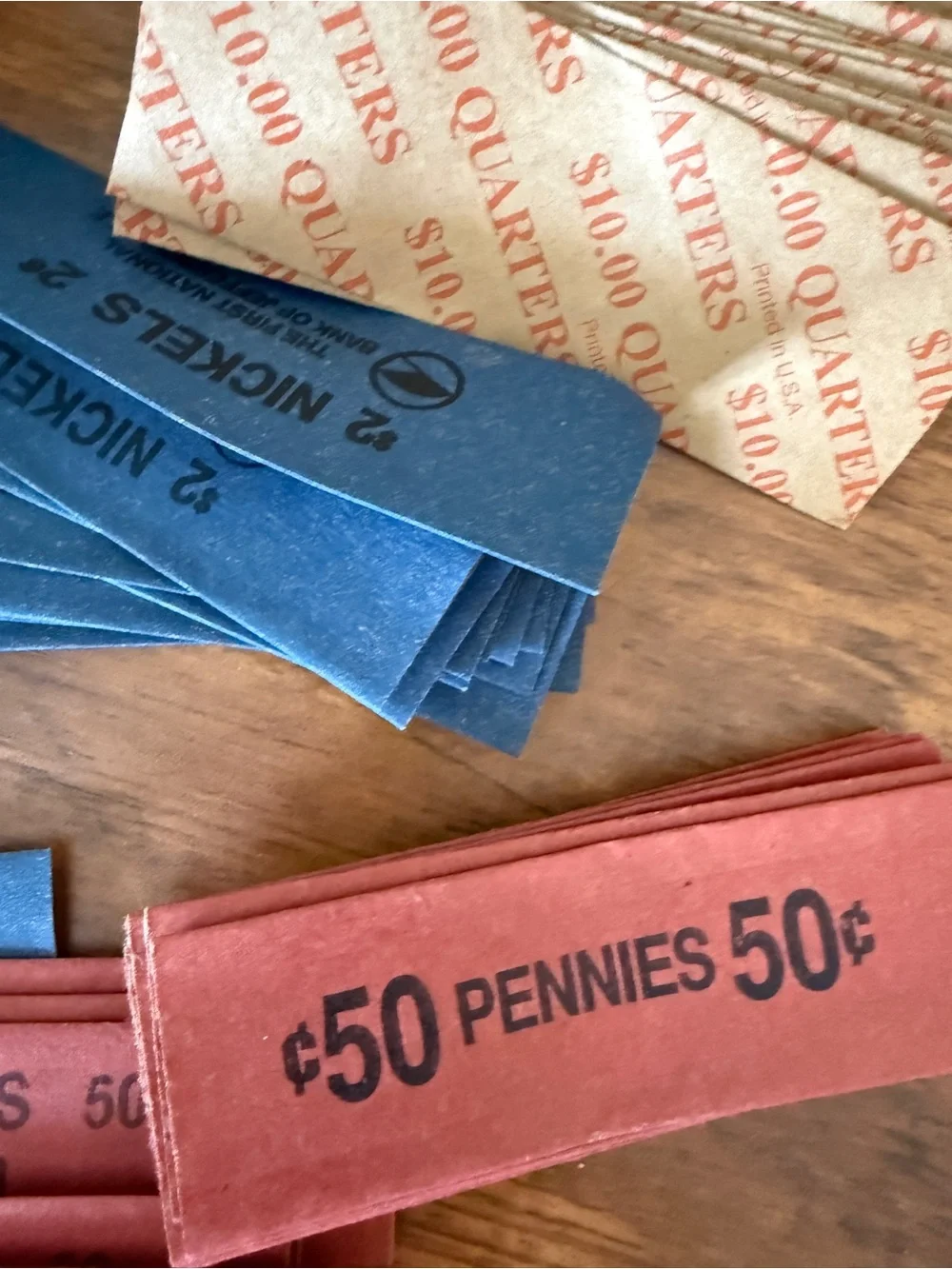 Assorted Coin Roll Wrappers - Multipack of Colored Paper Coin Rolls vintage